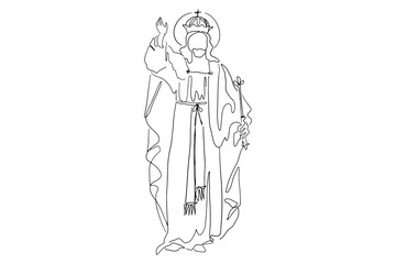 Continuous line drawing of Jesus Christ vector illustration Testament
Bible