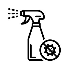 Black line icon for Disinfect