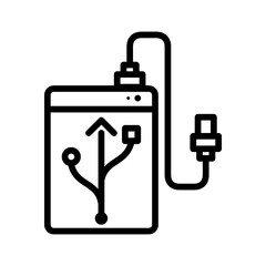 Black line icon for External