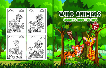 Wild Wide Animals Book Cover For Kids 