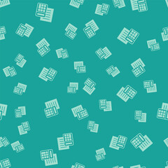 Green Calculator icon isolated seamless pattern on green background. Accounting symbol. Business calculations mathematics education and finance. Vector