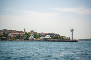 Marine and vessel traffic radar tower or radio lighthouse in Istanbul,Turkey