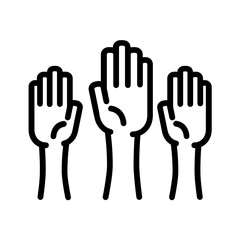 Black line icon for Hands