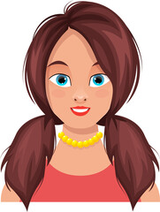 Woman face clipart design illustration