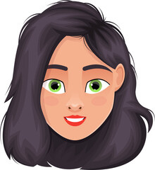 Woman face clipart design illustration