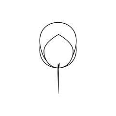 Delicate flower icon. thin lines eps illustration