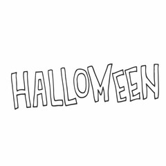 Vector Illustration: Hand drawn type lettering of Happy Halloween. Greeting card