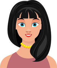 Woman face clipart design illustration