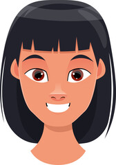 Woman face expression clipart design illustration