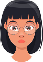 Woman face expression clipart design illustration