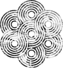 Silver foil circular geometric shape
