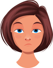 Woman face expression clipart design illustration