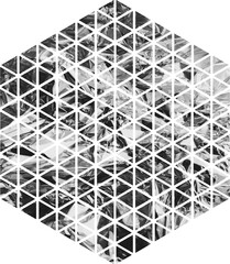 Silver foil hexagonal geometric shape