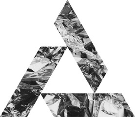 Silver foil triangular geometric shape
