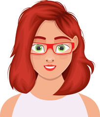 Woman face expression clipart design illustration