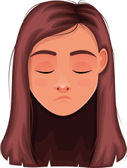 Woman face expression clipart design illustration