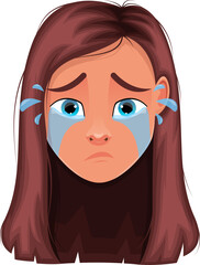 Woman face expression clipart design illustration