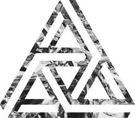 Silver foil triangular geometric shape