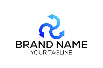 Minimal recycle logo design.