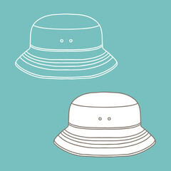 Outline Hat Template. Vector illustration. Copy space. Linear, vector, realistic, outline illustration.