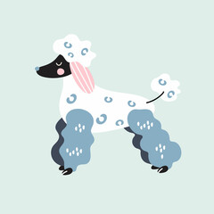 Cute cartoon poodle. Can be used for kids clothes design, prints and posters.