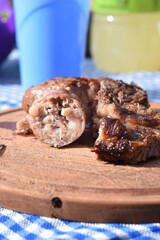 argentine meat grilled on the barbecue made with burned firewood