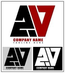 AV monogram logo design for your brand and business, Letter AV - obrazy, fototapety, plakaty