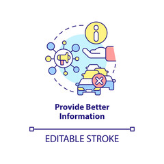 Provide better information concept icon. Reduction of overcrowding abstract idea thin line illustration. Isolated outline drawing. Editable stroke. Arial, Myriad Pro-Bold fonts used