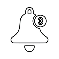 Obraz premium Alert, bell, notification outline icon. Line art vector.