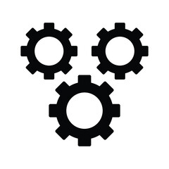 Configuration, gear icon. Black vector graphics.
