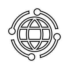 Connectivity, internet, international outline icon. Line art vector.