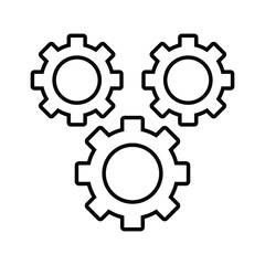 Configuration, gear line icon. Outline vector.