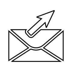 Delivery, message outline icon. Line art vector.