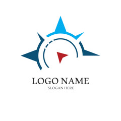 compass logo and symbol with vector concept illustration template