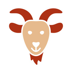 Goat glyph icon. Farm animal vector illustration