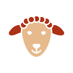 Sheep glyph icon. Farm animal vector illustration
