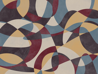 Modern grunge illustration with geometric abstraction. Design for wallpaper, wall decor, print, photo wallpaper, mural.