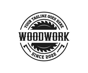 Carpentry Workshop Logo Design. Woodwork Logo Design Vector Template