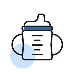 Toddler sippy cup vector isolated icon