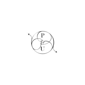 recommend clip art: PU feminine wedding line initial concept with high quality logo design