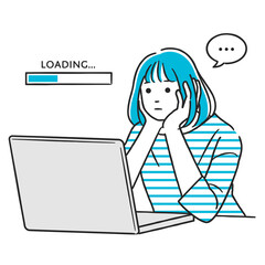 ローディングが長くて待ちくたびれる女性