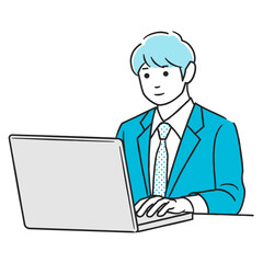 パソコン作業をする男性