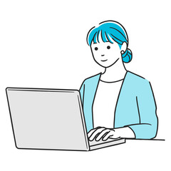 パソコン作業をする女性