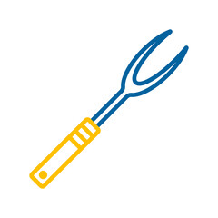 Big kitchen fork vector icon. Kitchen appliances