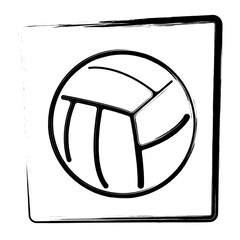 Naklejka premium volleyball icon. brush frame. vector illustration.