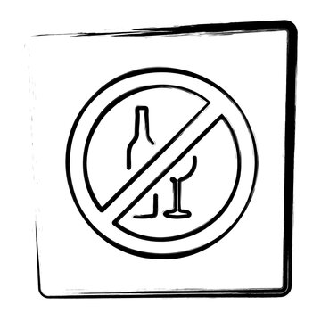 no alcohol clipart black and white