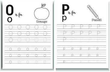 Alphabet tracing worksheet 
