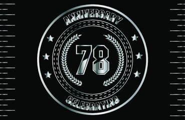 78th silver anniversary logo with ring. Silver anniversary laurel wreath.