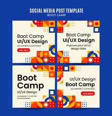 Modern Geometry - Bootcamp Web Banner for Social Media Square Poster, banner, space area and background