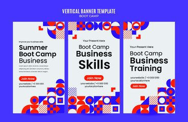 Modern Geometry - Bootcamp Web Banner for Social Media Vertical Poster, banner, space area and background